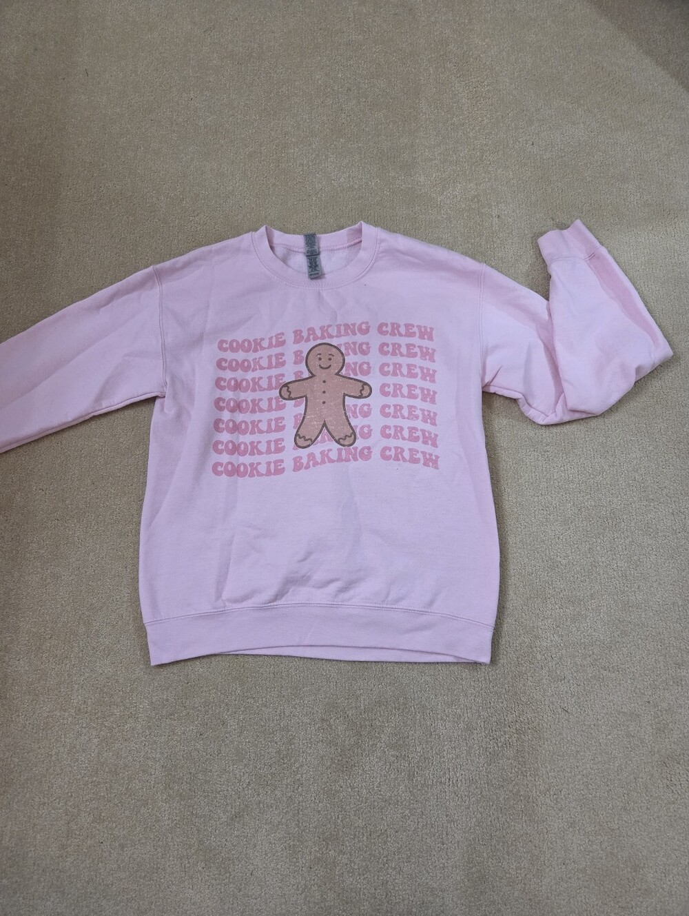 Light Pink Women's Cookie Baking Crew Crewneck